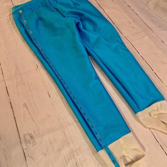 Vintage 80s CB Sports Ladies 12 Stirrup Ski Pants Blue Helanca Norway Retro snow - Picture 15 of 16